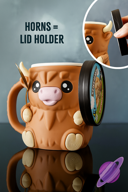 Cozy Highland Cow Ice Cream Pint Holder Mug