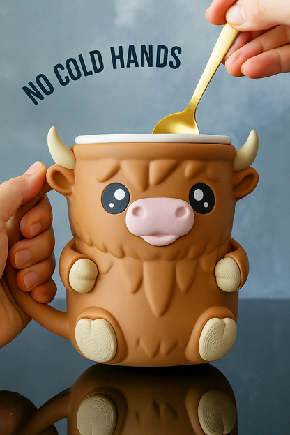Cozy Highland Cow Ice Cream Pint Holder Mug