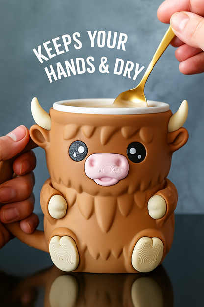 Cozy Highland Cow Ice Cream Pint Holder Mug